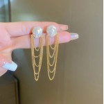Cercei pentru dama moderni EARR09BB Aurii Set de 1 pereche cu perla